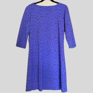 MAHI GOLD Purple Geometric A‑Line Dress